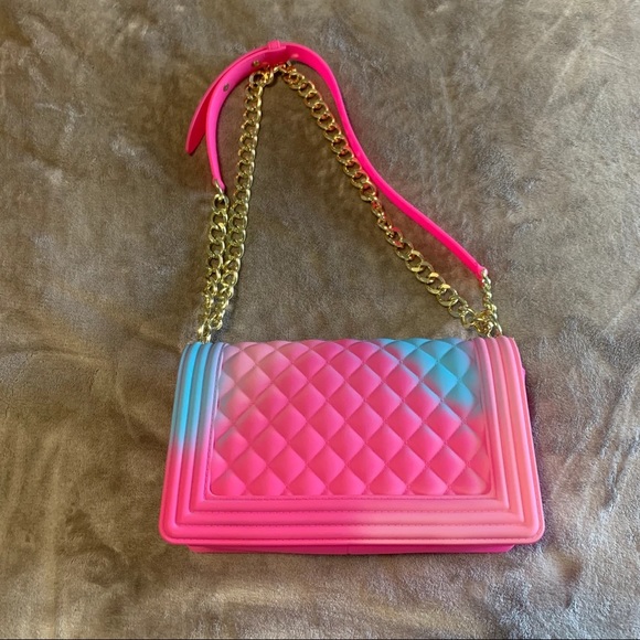 Summery Bubblegum Rubberized Shoulder Bag - Picture 2 of 10